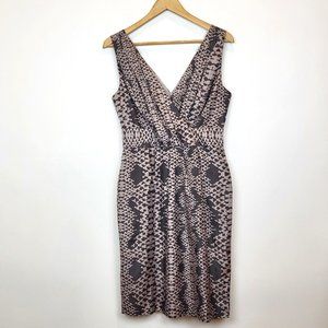 Banana Republic 100% Silk Gray Snakeskin Print Cocktail Dress, Size 4, NWT